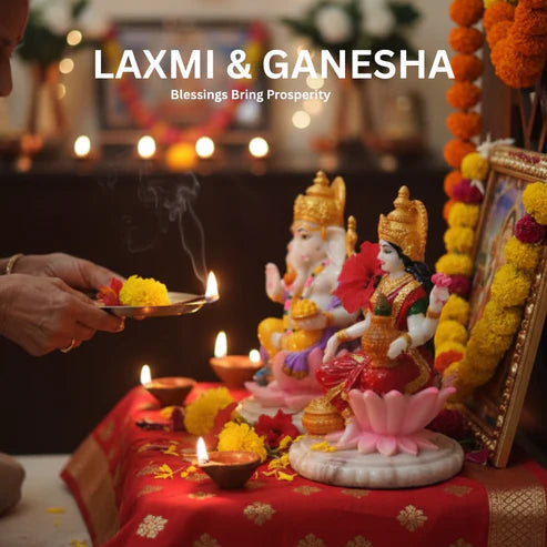 Lakshmi Ganesh Idol Set | Premium Spiritual Home Decor Showpiece