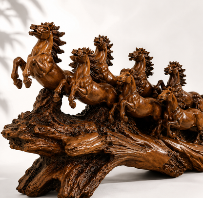 Antique Seven Running Horses Decor