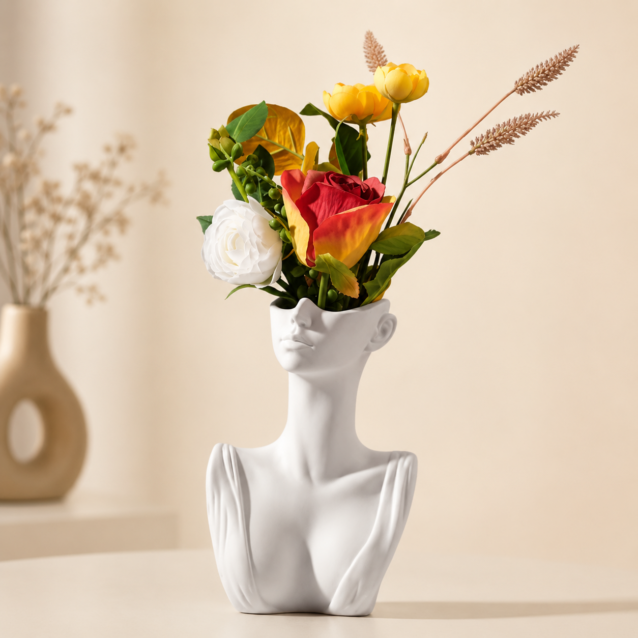 Abstract Face Flower Vase