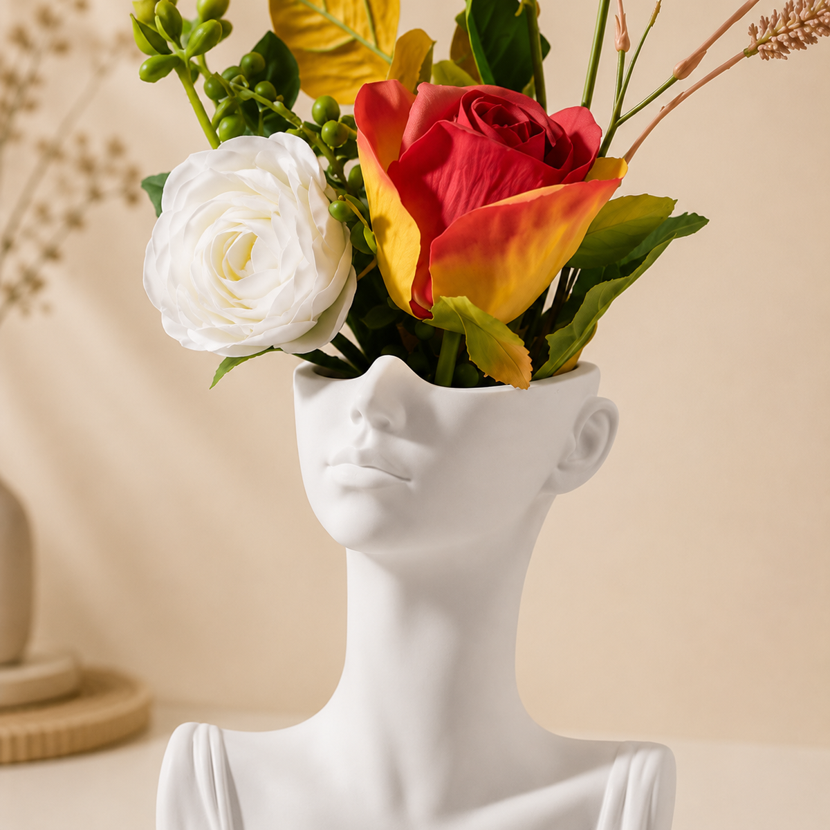 Abstract Face Flower Vase