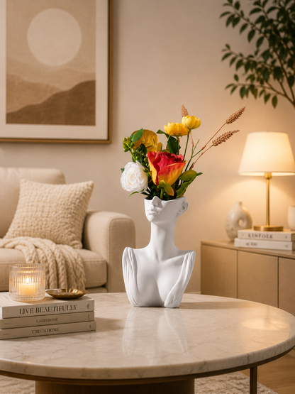 Abstract Face Flower Vase