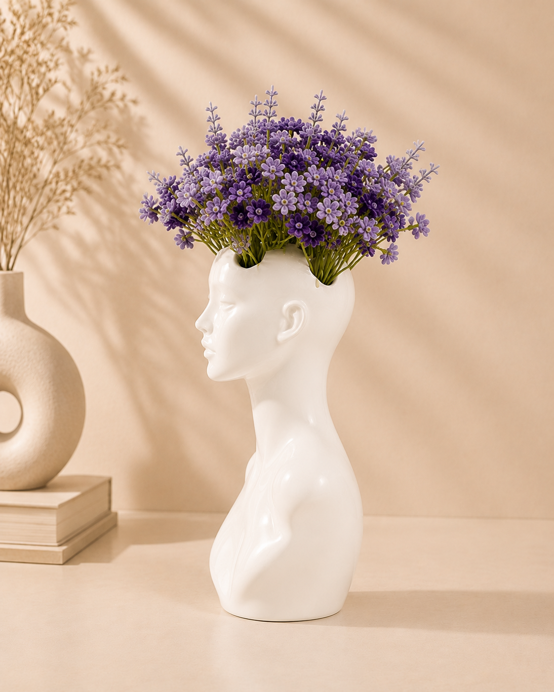 Abstract Face Vase for Home Decor