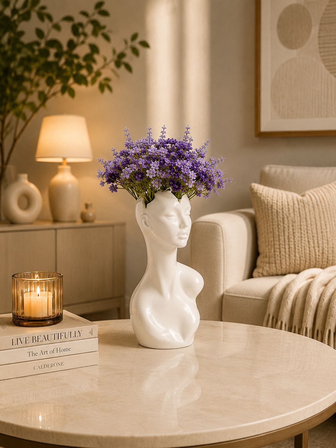 Abstract Face Vase for Home Decor