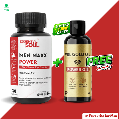 MEN MAXX POWER - 30 TABLETS  | FREE VRL GOLD OIL