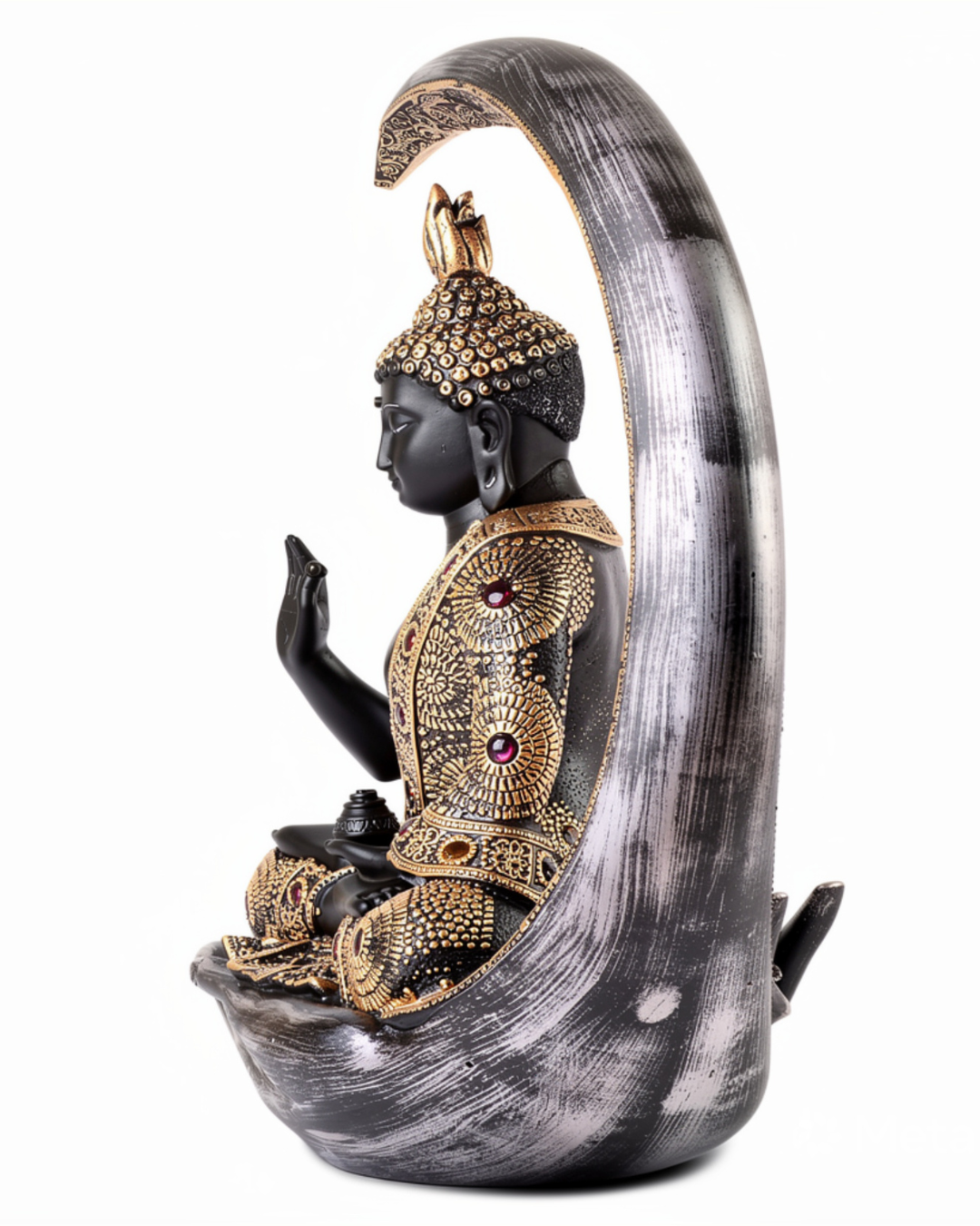 Black Moon Buddha Statue for Home Decor | Luxury Spiritual Showpiece