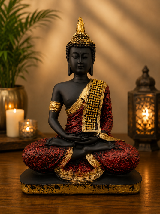 Black & Gold Buddha Showpiece