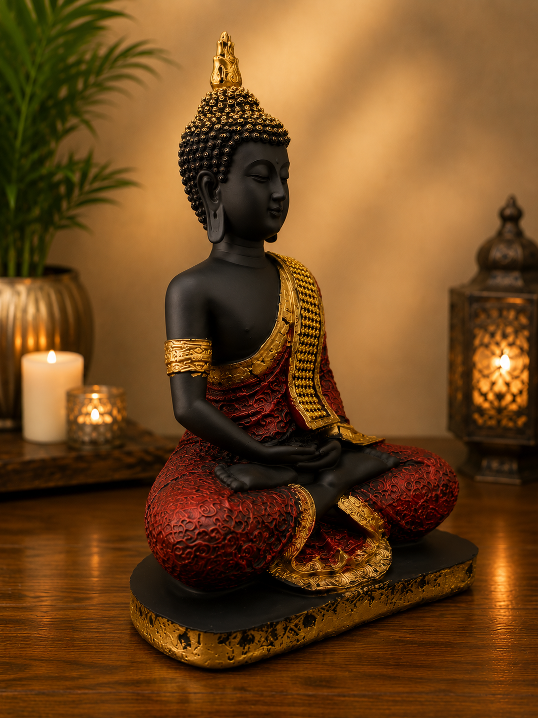 Black & Gold Buddha Showpiece