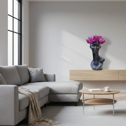 Goddess Face Flower Vase for Home Decor | Luxury Artistic Planter