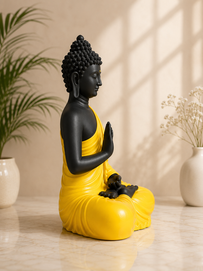 Elegant Yellow Buddha Statue