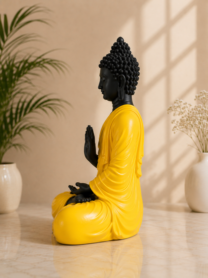 Elegant Yellow Buddha Statue
