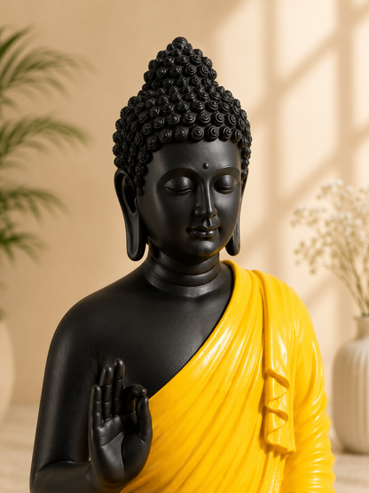 Elegant Yellow Buddha Statue