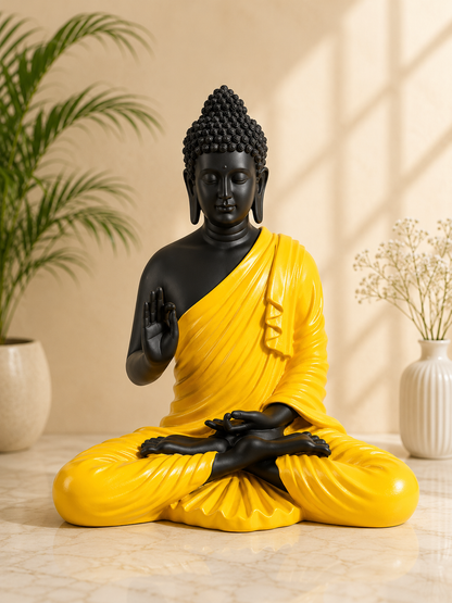 Elegant Yellow Buddha Statue