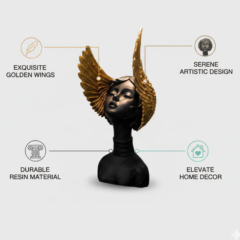 Winged Lady Statue for Home & Office | Grace, Freedom & Elegance Decor