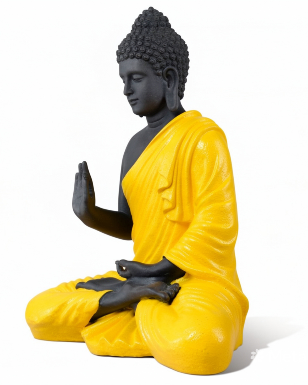 Elegant Yellow Buddha Statue – Premium Zen Home Décor Accent
