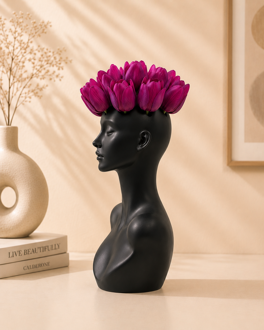 Goddess Face Flower Vase for Home Decor