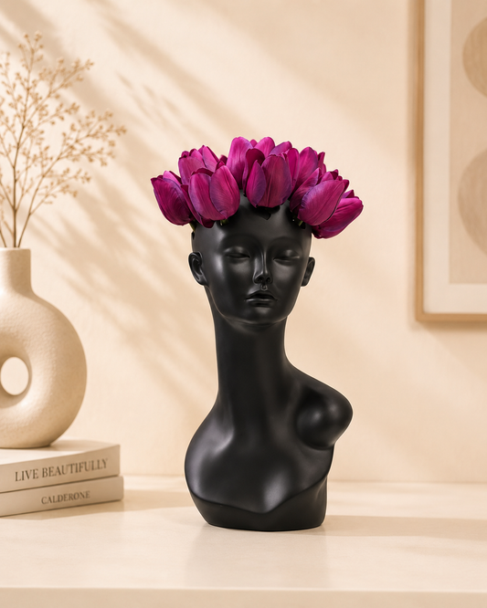 Goddess Face Flower Vase for Home Decor