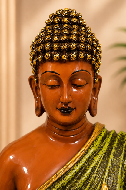 Green Blessing Buddha Showpiece