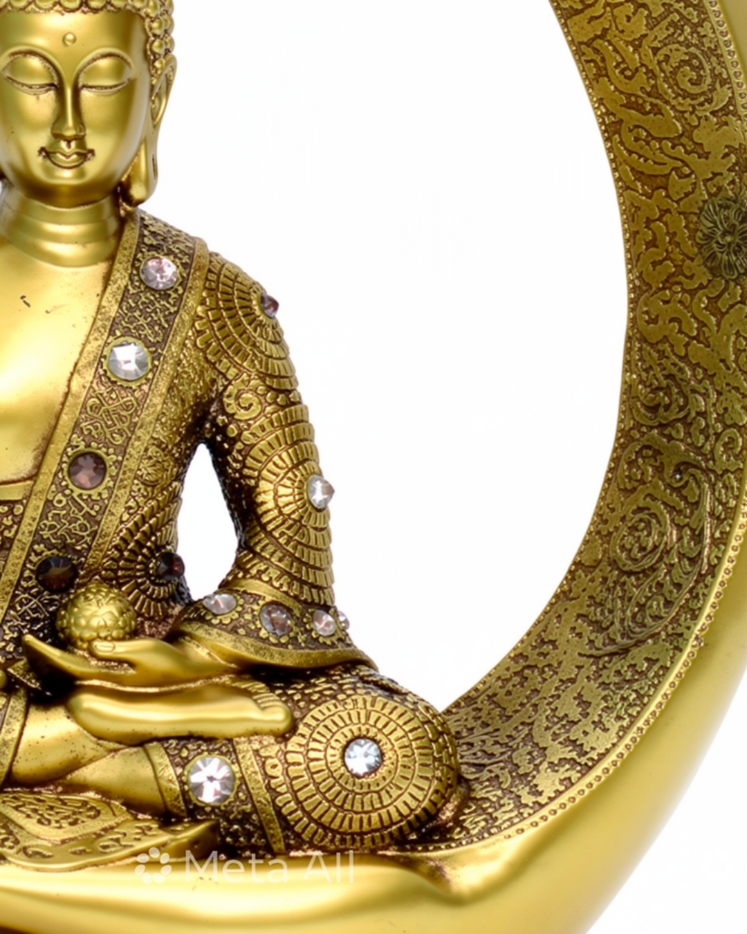Golden Moon Buddha Statue for Home Decor