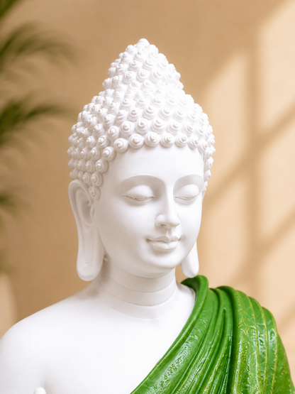 Green Meditating Buddha Statue