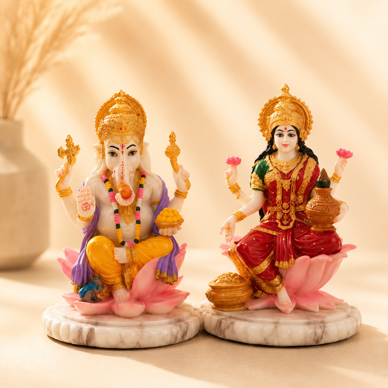 Lakshmi Ganesh Resin Statue for Home