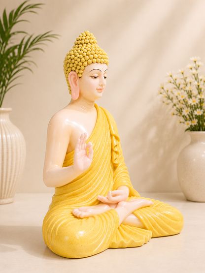 Light Yellow Buddha Showpiece
