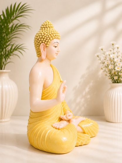 Light Yellow Buddha Showpiece