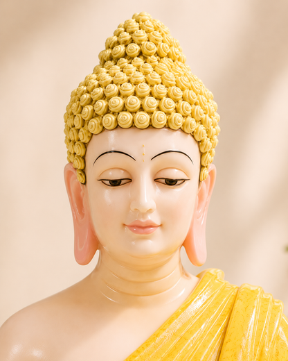 Light Yellow Buddha Showpiece
