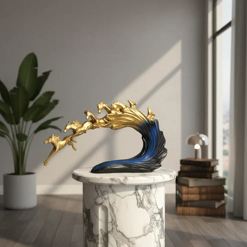 Seven Horses Statue for Home & Office | Symbol of Success, Growth & Prosperity