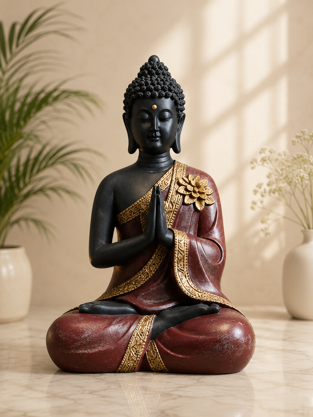 Maroon Buddha Statue