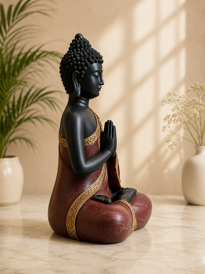 Maroon Buddha Statue