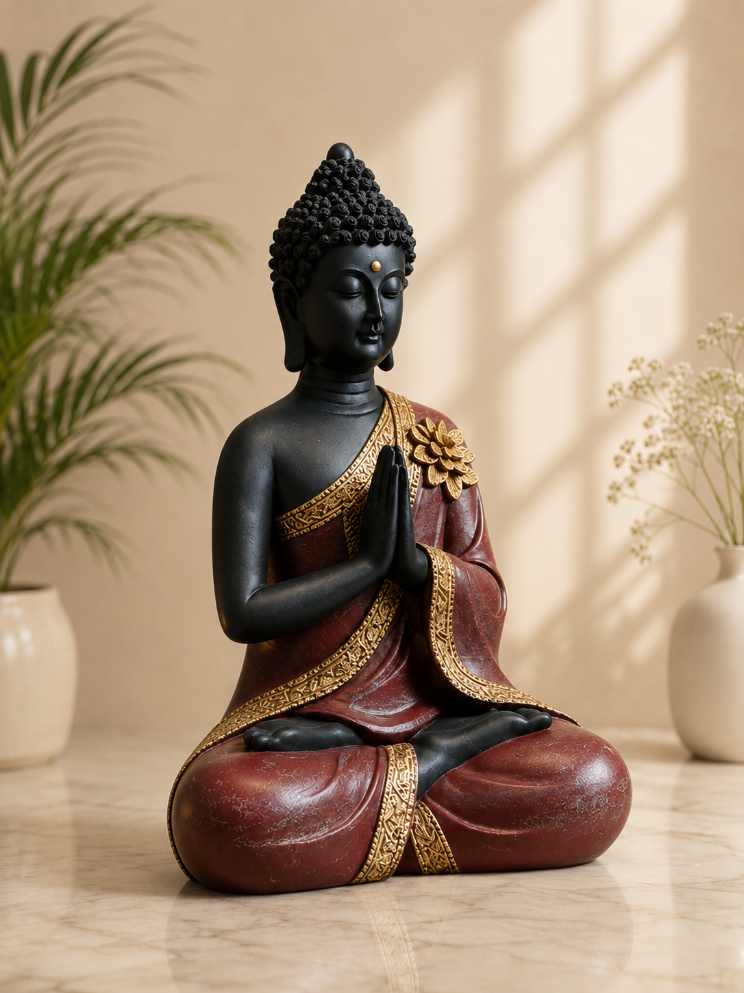 Maroon Buddha Statue