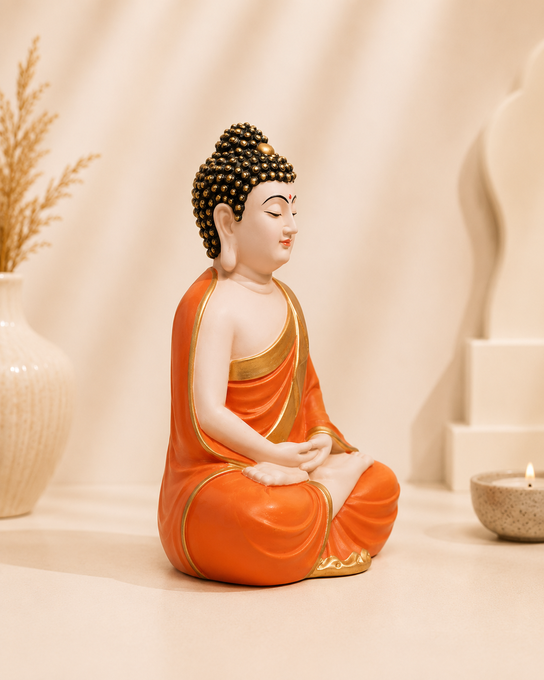 Orange & Gold Buddha Statue