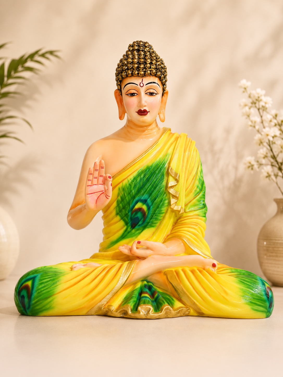 Peacock Harmony Buddha Showpiece