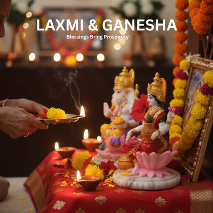 Lakshmi Ganesh Idol Set | Premium Spiritual Home Decor Showpiece