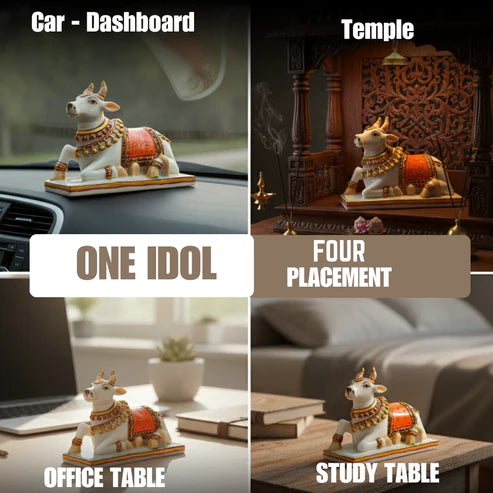 Nandi Ji Showpiece for Home Temple & Living Room | Sacred Decorative Idol