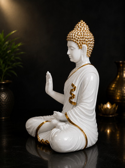 White Blessing Buddha Showpiece