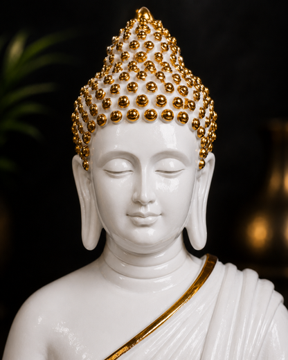 White Blessing Buddha Showpiece