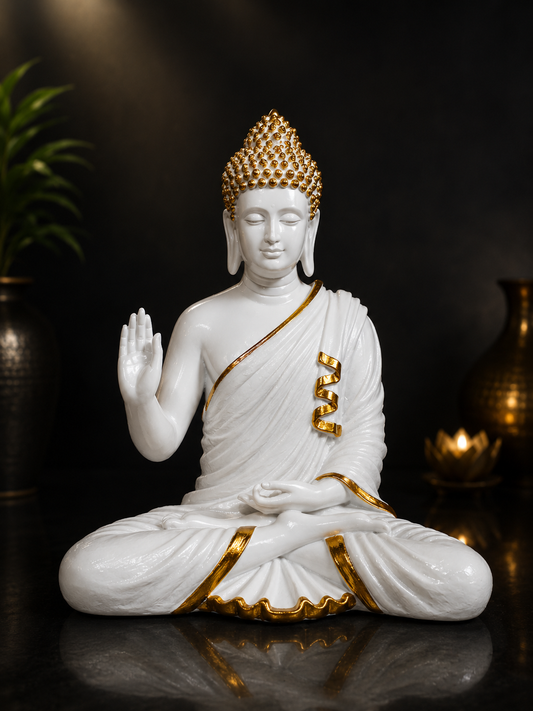 White Blessing Buddha Showpiece