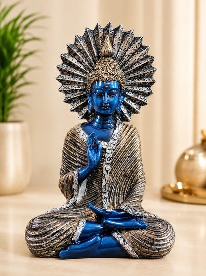 Royal Blue Meditating Buddha Showpiece