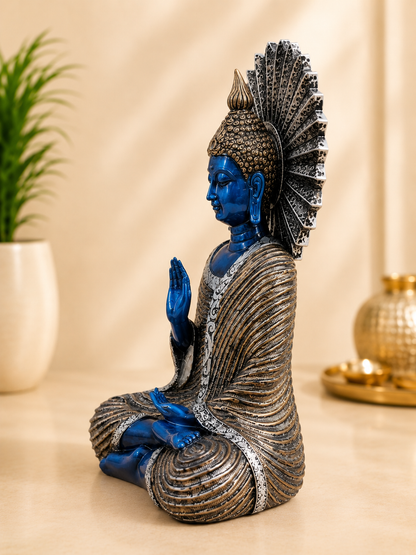 Royal Blue Meditating Buddha Showpiece