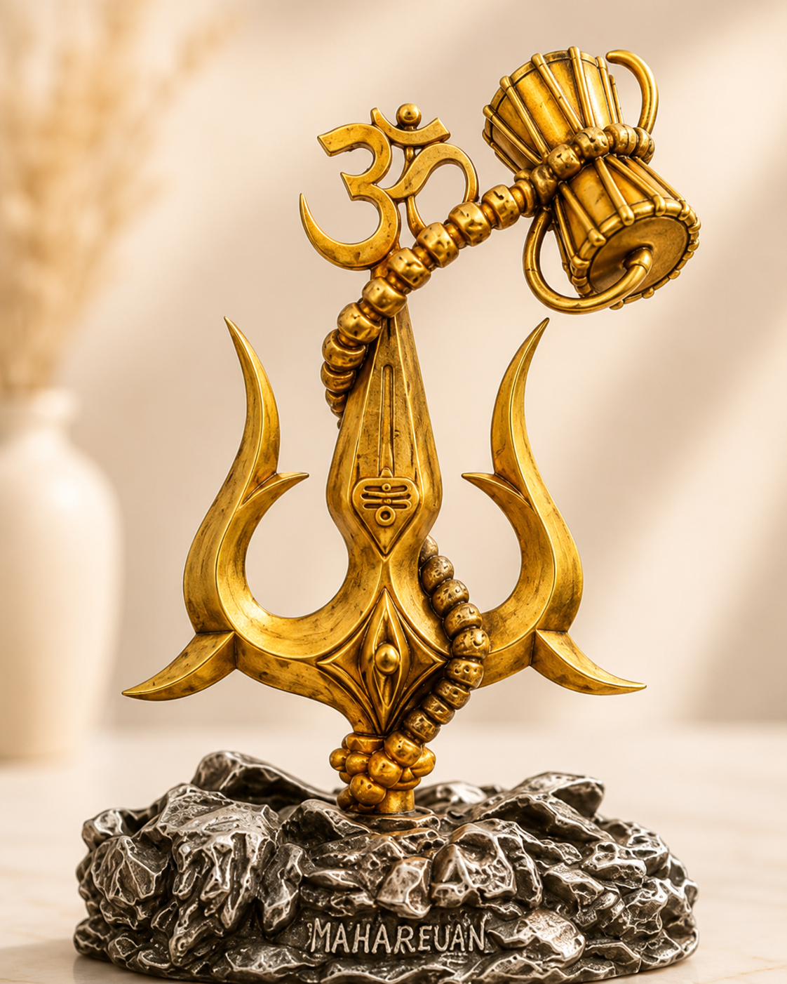 Shiva Trishul Car Dashboard Showpiece