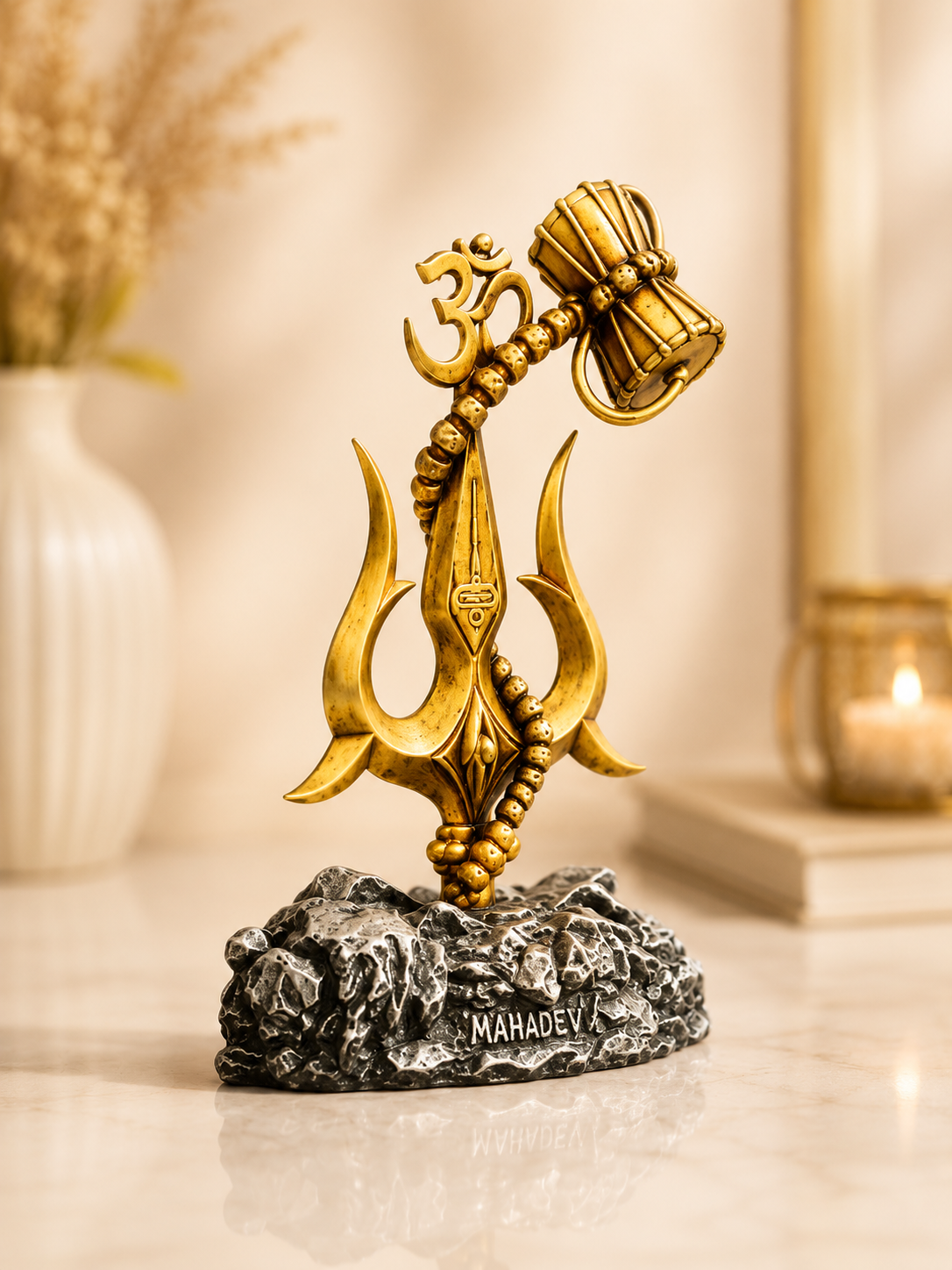 Shiva Trishul Car Dashboard Showpiece