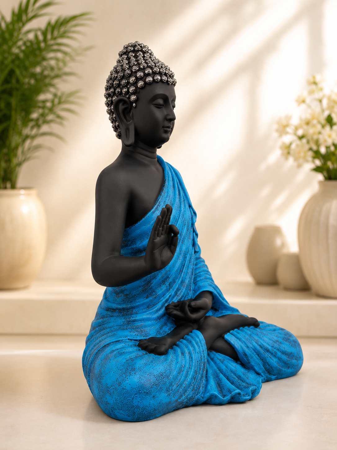 Sky Blue Buddha Idol Showpiece