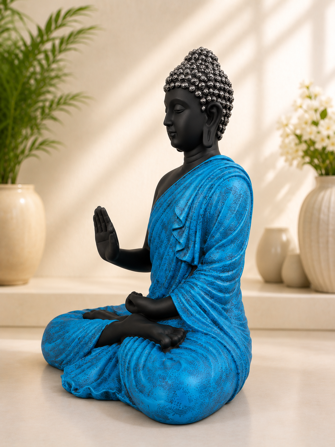 Sky Blue Buddha Idol Showpiece
