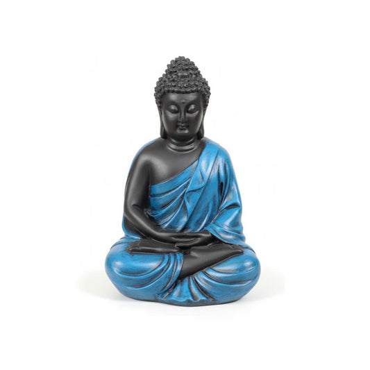 Blue & Black Buddha Statue | Premium Spiritual Home Decor Showpiece