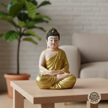 Golden Buddha Statue | Premium Spiritual Home Decor Showpiece