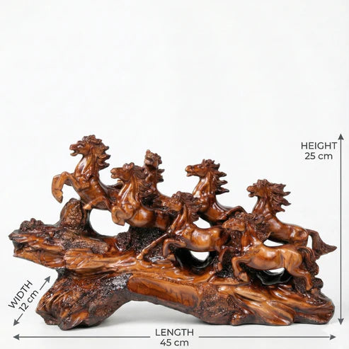 Luxury Seven Running Horses Showpiece for Home & Office Decor