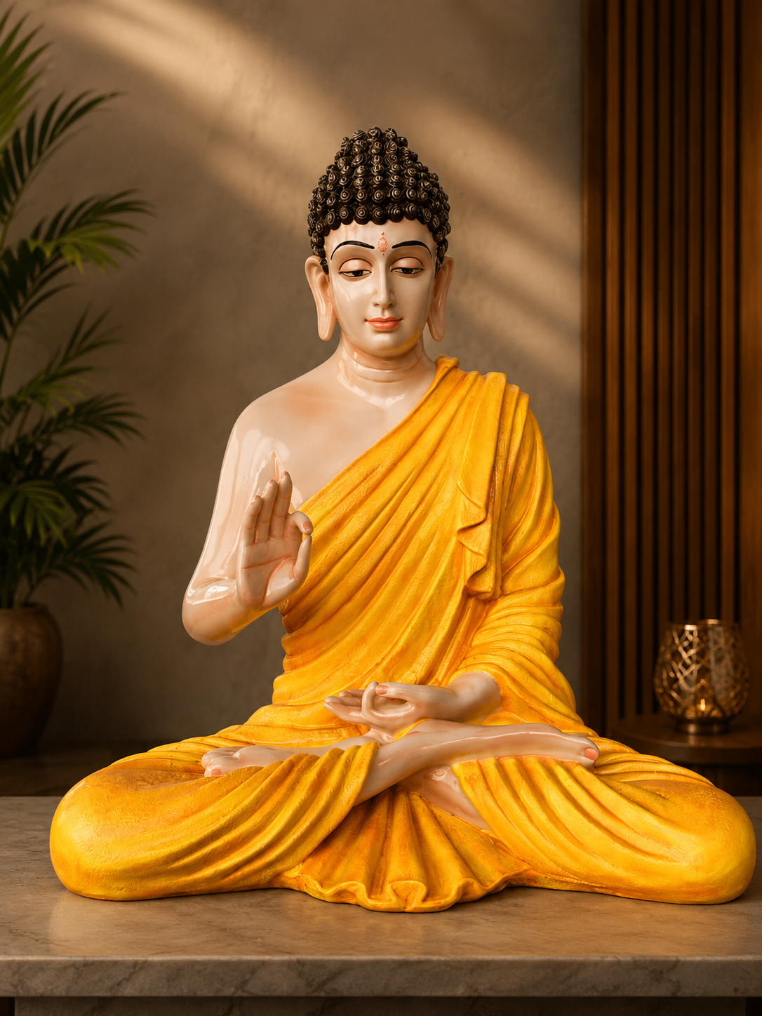 Yellow Buddha Idol Showpiece