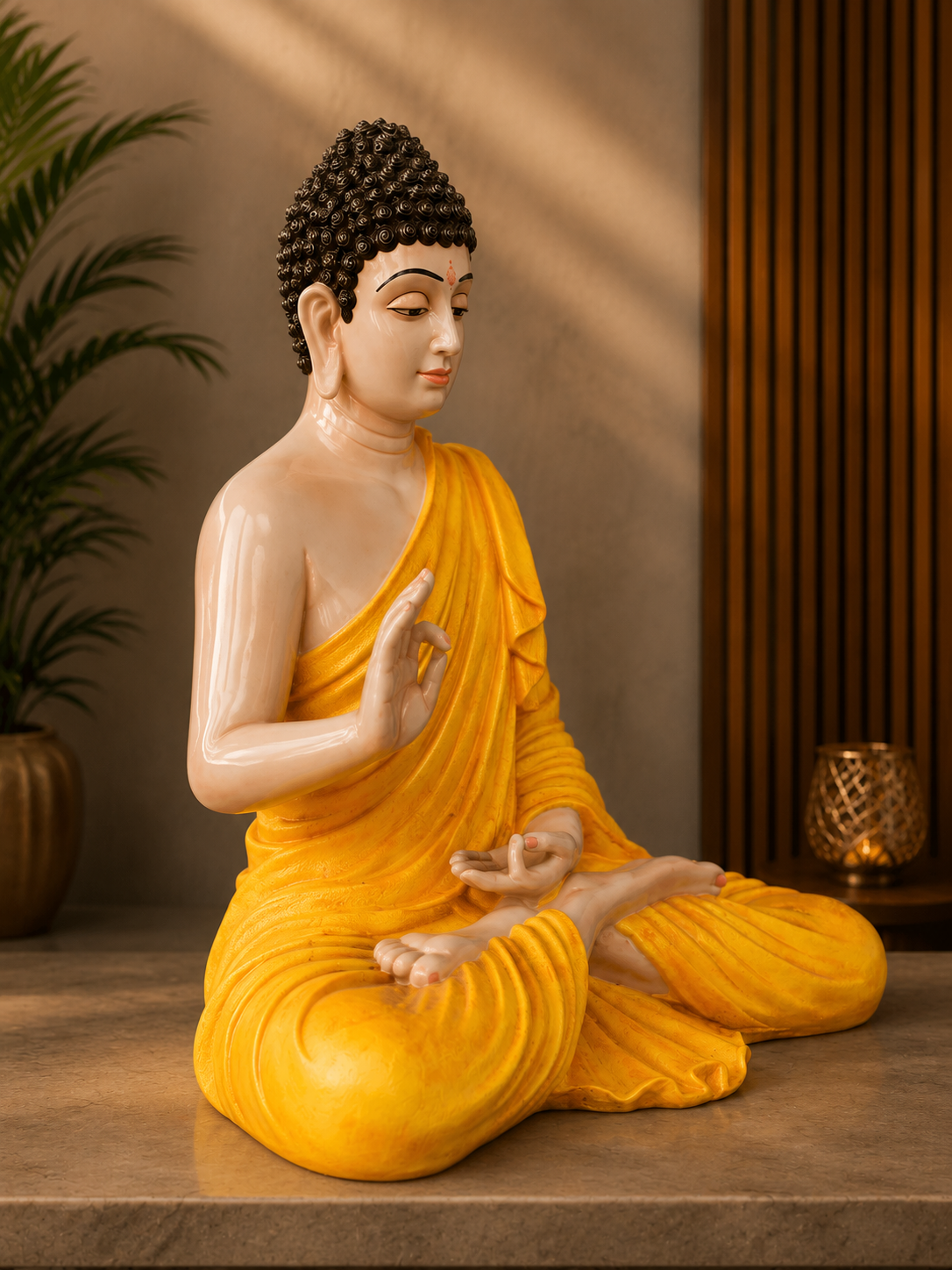 Yellow Buddha Idol Showpiece